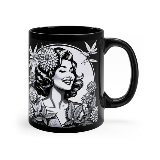 B&W Vintage-Inspired Coffee Mug, 11oz