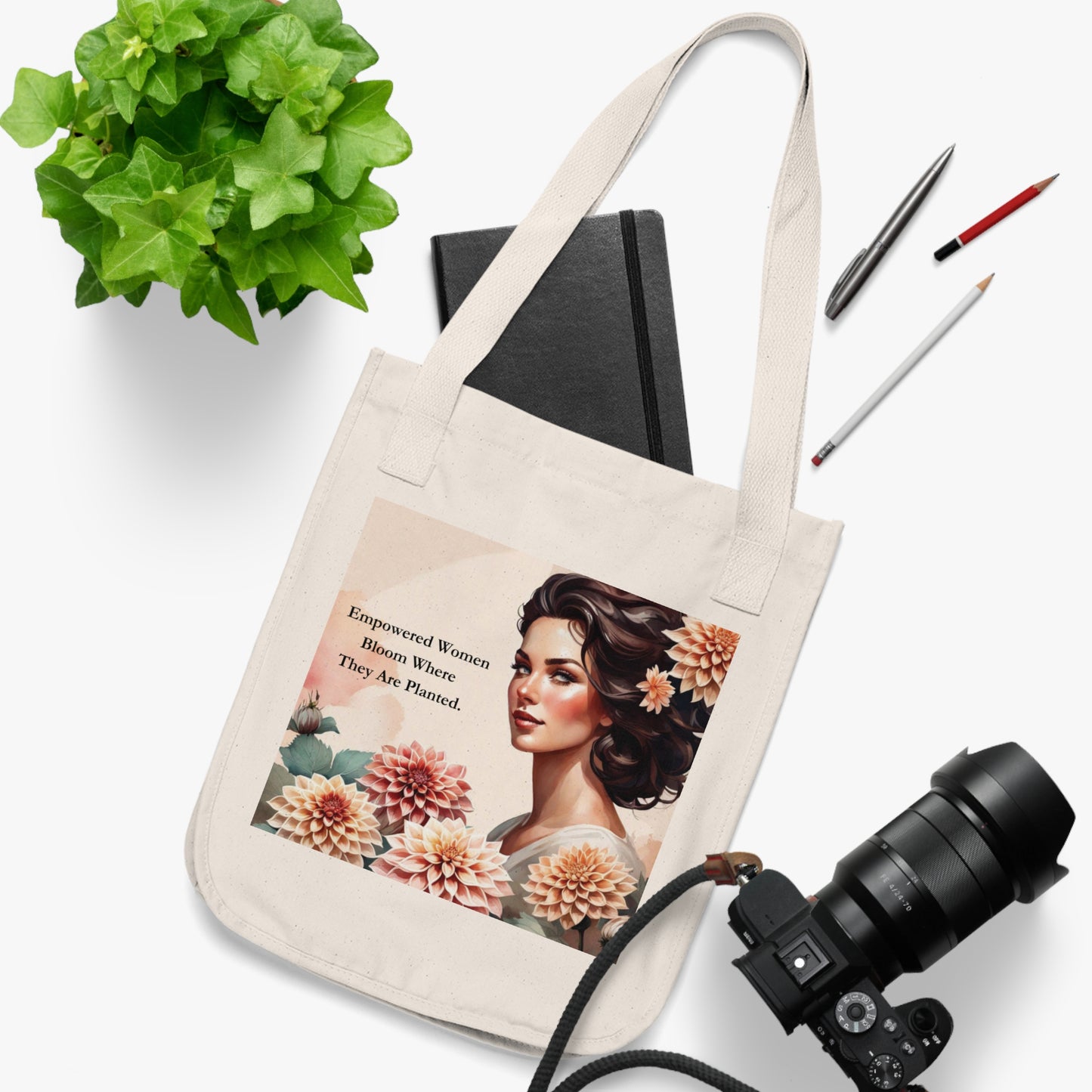 "Blossomed Reflections" Organic Canvas Tote Bag