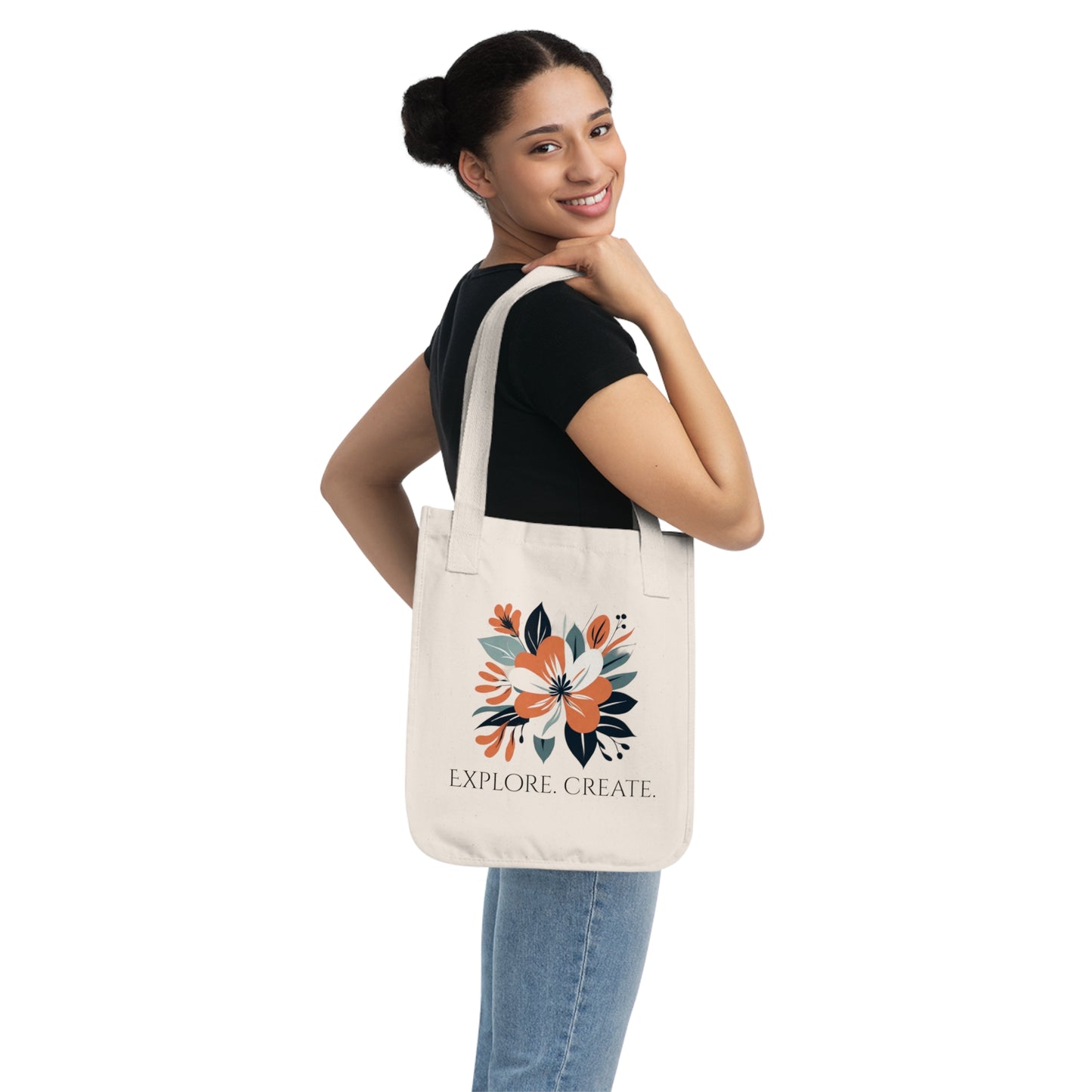 "Boho Blossoms" Organic Canvas Tote Bag