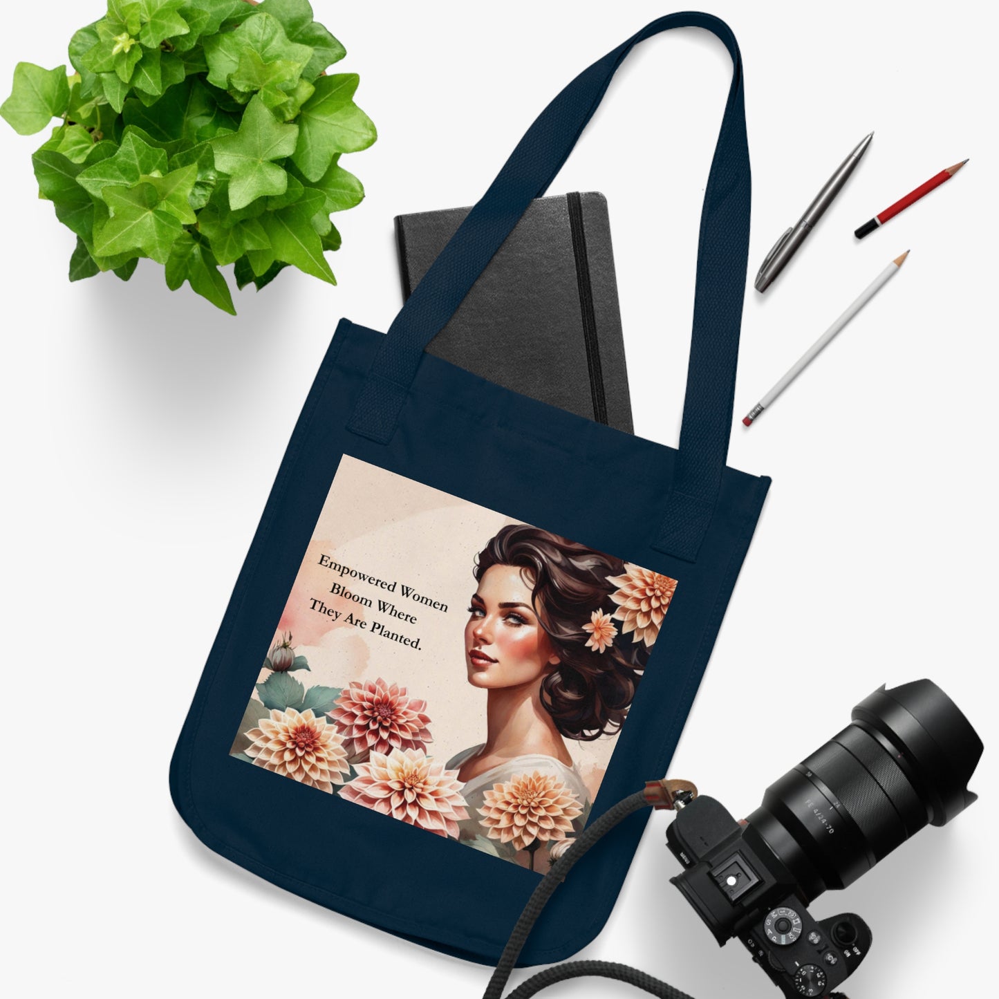 "Blossomed Reflections" Organic Canvas Tote Bag