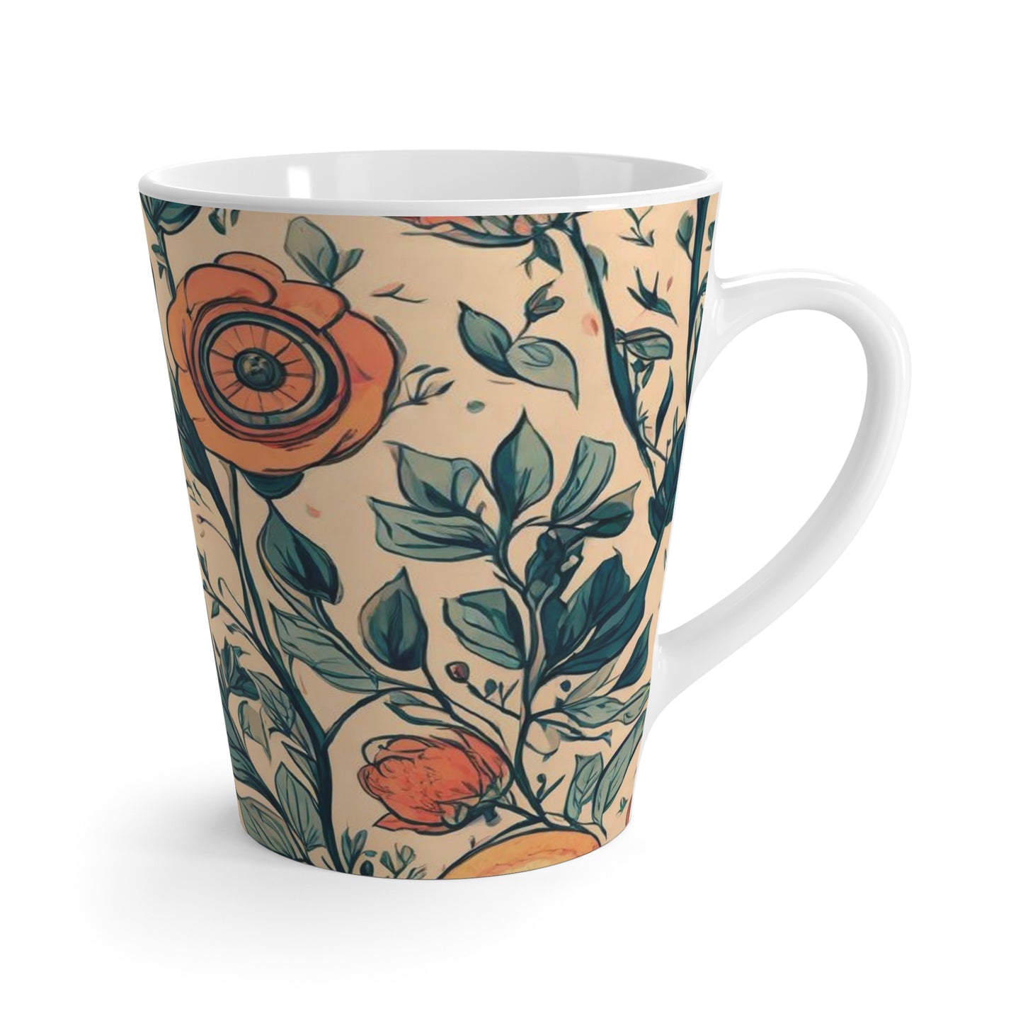 "Fancy Floral" Latte Mug, 12oz