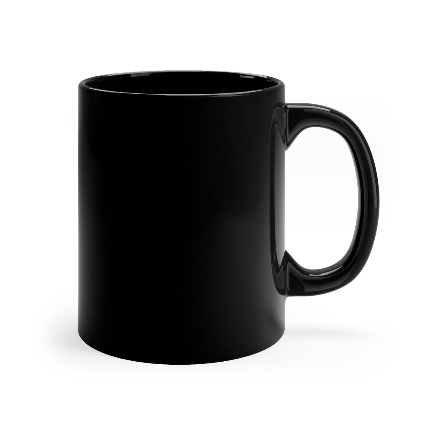 B&W Vintage-Inspired, 11oz Black Mug (For the Left Handed!)