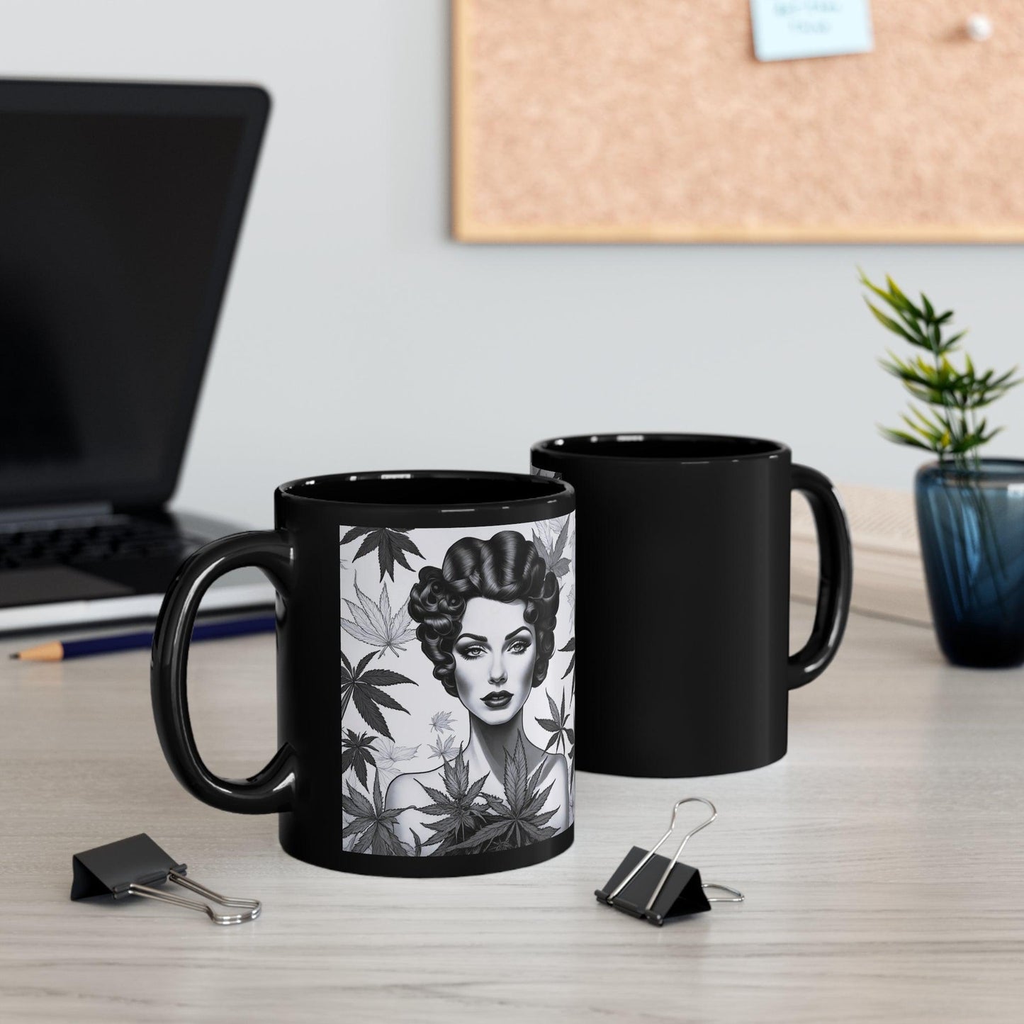 She's A Lover Of The Flower, 11oz Black Mug