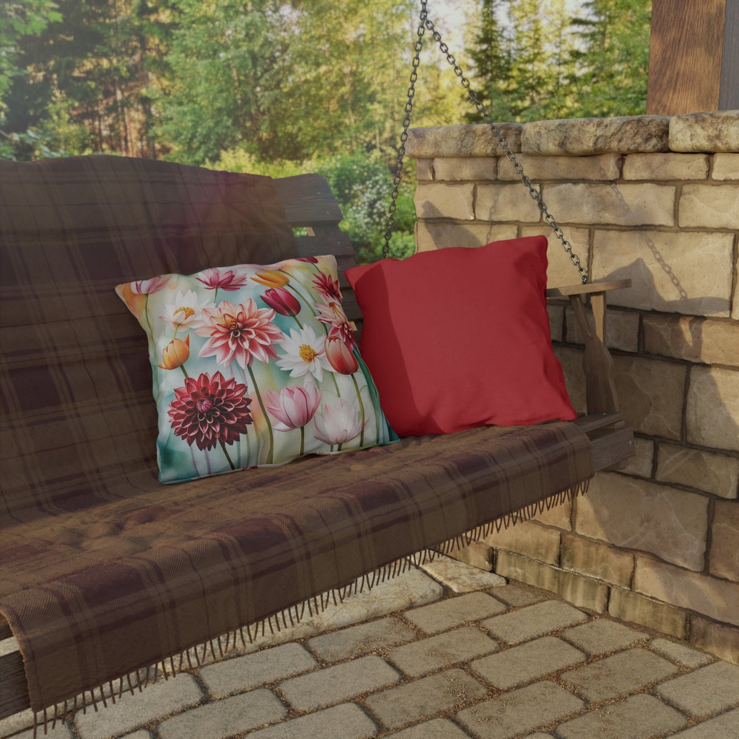 "Floral Fantasia" Outdoor Pillow