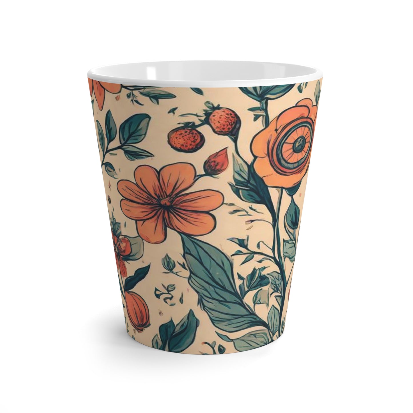 "Fancy Floral" Latte Mug, 12oz