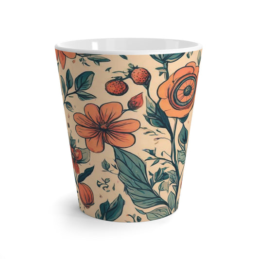 "Fancy Floral" Latte Mug, 12oz