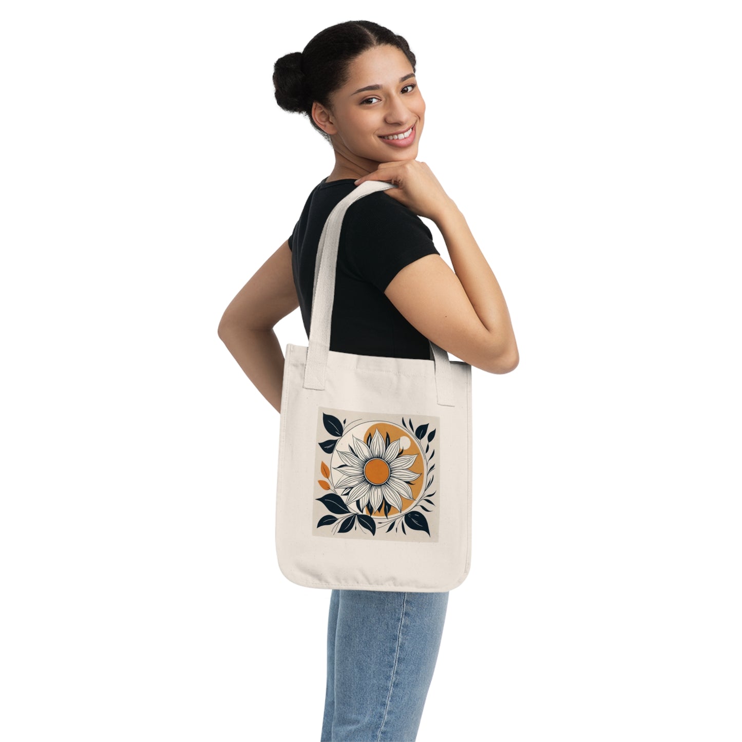 "Sunny Serenity" Organic Canvas Tote Bag