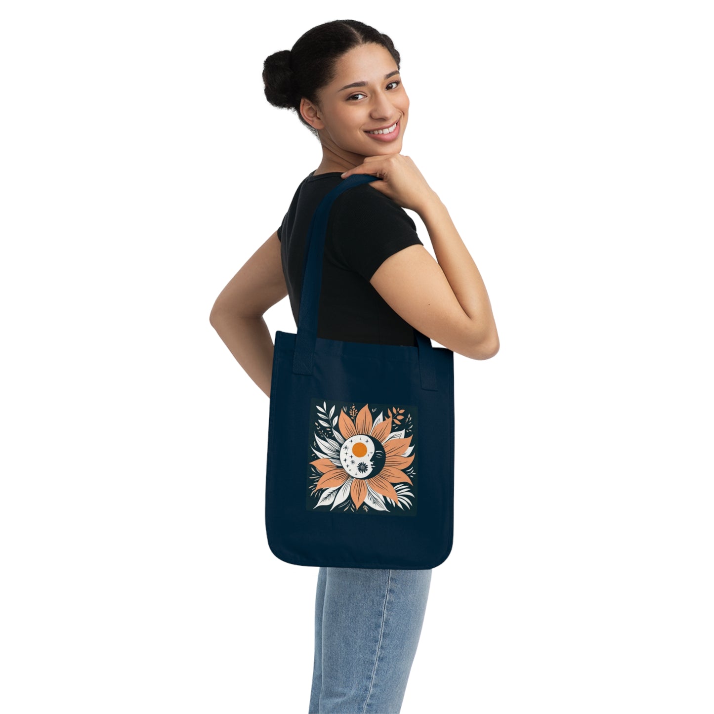 "Lunar Blossoms" Organic Canvas Tote Bag