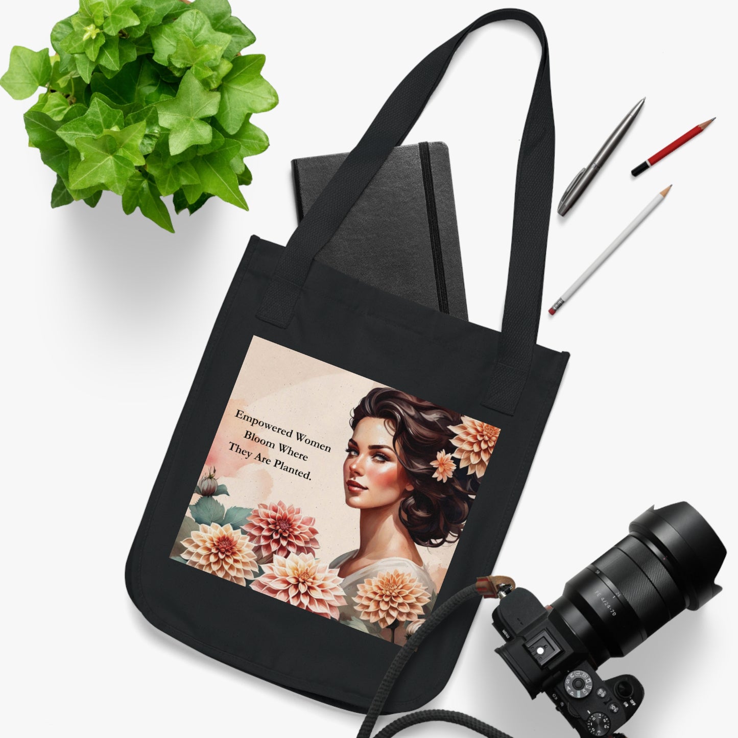 "Blossomed Reflections" Organic Canvas Tote Bag