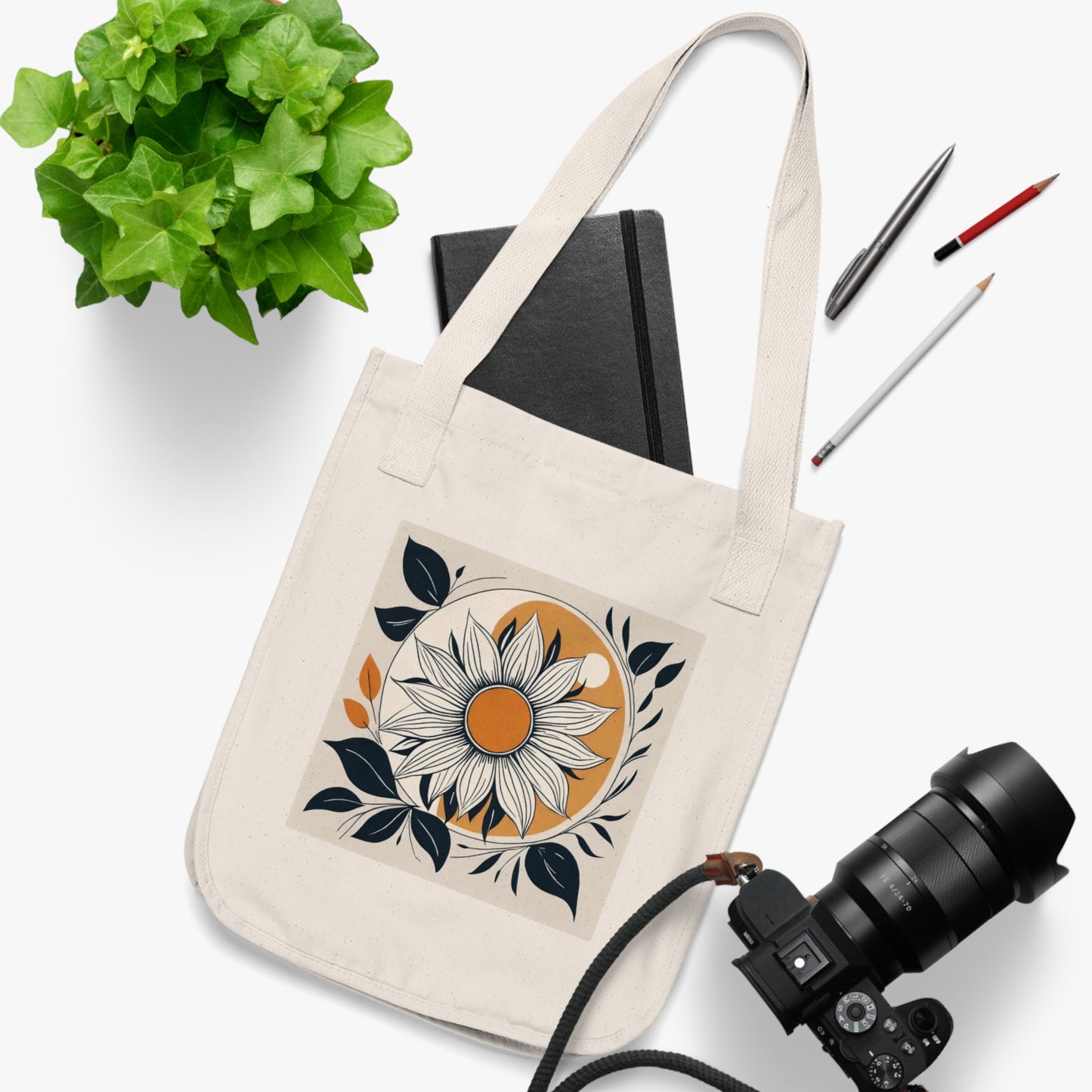 "Sunny Serenity" Organic Canvas Tote Bag