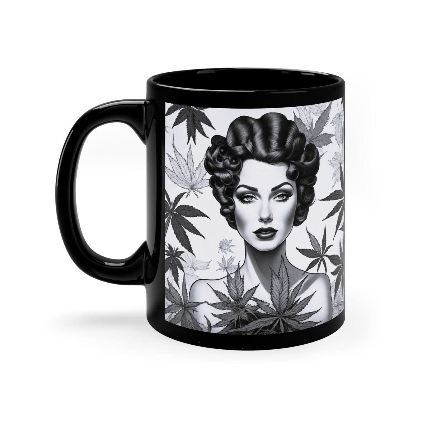 She's A Lover Of The Flower, 11oz Black Mug